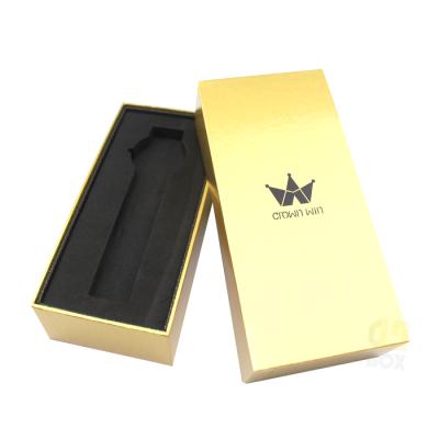 China Handmade Wholesale Recyclable Unique Luxury Long Watch Box Gold Foil Recycled Watch Gfit Paper Box for sale