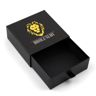 China Gift Cardboard Slippery Black Custom Paper Small Drawer Packing Gift Box Square Drawer Box for sale