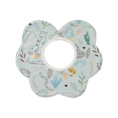 China Washable Cotton 360 Rotate Baby Drool Bib With Terry Cloth Back Waterproof And Absorbent Cute Bib for sale