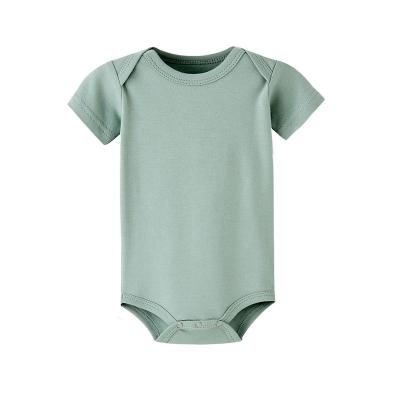 China 100% Cotton Organic Cotton Unisex Short Sleeve Tank Top Knit Jumpsuit For Baby Shoulder Flaps Onesie for sale