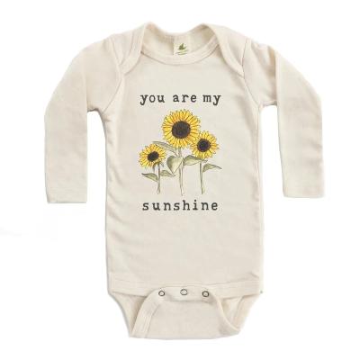 China Sunflower Natural 100% Organic Cotton Long Sleeve Jumpsuit - You Are My Sunshine in Organic Cotton for sale