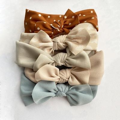 China European and American Style Baby Hair Bows Headband Cotton Headwrap for Newborn Kids Turban Head Bands Accessories for sale