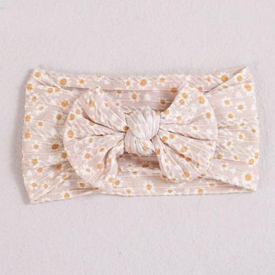 China European and American Style Girls Hair Bow Cable Knit Turban Bow Baby Toddler Bow Hairband Headband Newborn Gift Set for sale