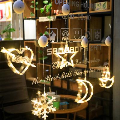 China Christmas Sucker Type Christmas Light Shop Window Decoration Decorative Lights Waterproof Lamps IP44 Battery Operated for sale