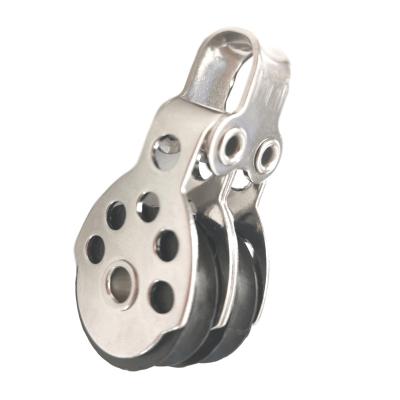 China General Hardware Stainless Steel Double Wheel Sailboat Marine Pulley for sale