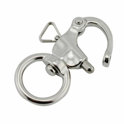 China Heavy Industry Heavy Industry Ribbon 316 Stainless Steel Halyards Bail Fixed Eye Snap Shackle for sale