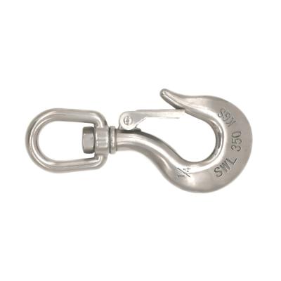 China Heavy Industry Stainless Steel Eye Swivel Type Safety Keyed Crane Lifting Hook for sale