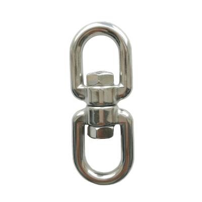 China Nickel Plated Swivel Eye Link Chain Fittings Double Eye Steel Swivel Lifting Ring For Rigging for sale