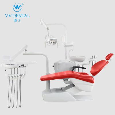 China PROFESSIONAL DENTAL PROFESSIONAL Full Foot Control Full Foot Control Drinking Unit Blue Dental Treatment Chair With Light for sale