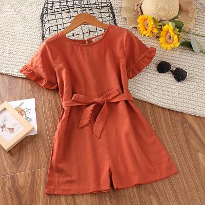 China Children's Western Girl's Romper Child Summer Style Overalls Breathable Baby Romper for sale