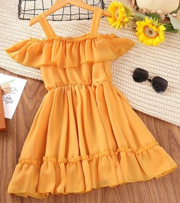 China Kids Summer Washable Kids Ruffle Princess Dress Girl Off The Shoulder Dress Girls Suspenders Girls Dress for sale