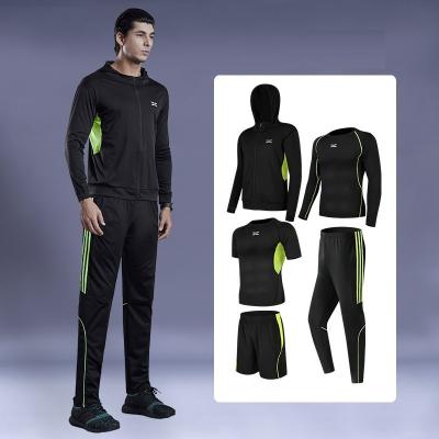 China Jogging Workout 6 PC Set Men's Performance Tracksuits Sweatsuit Gym Sportswear Active Workout Fitness Breathable Running Set for sale