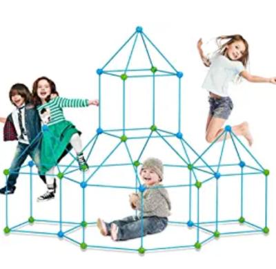 China Fort Building Kit For Kids 120 Pieces Air Forts Builder Gift Kid Construction Toys For Boys And Girls 150*120 for sale