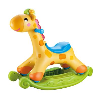 China 2 in 1 Dual Function Walker Early Education Kids Electric Scooter Car 32*67*57cm Baby Swing Children Music Lights Cartoon Deer Rocking Chair for sale