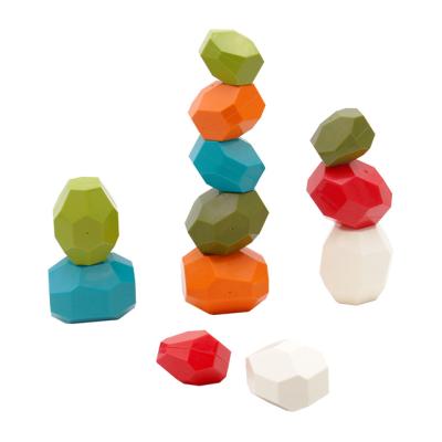 China Building Toy Children Color Stones Building Blocks Stacked High Toys Learning Balance Stack Up Game Toys Desk Rainbow Blocks Stack Up Toys for sale