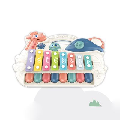 China Battery Operated Toy 2 1 Music and Lighting Toy Cartoon Electronic Organ Baby Keyboard Piano Knock Piano Toy Piano Musical Instruments for sale