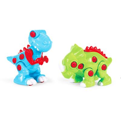 China Construction Toy Children DIY Screw Disassembly And Assembling Dinosaurs Puzzle Toys Power Drill Assembly Building Block Dinosaur Robot Toys for sale