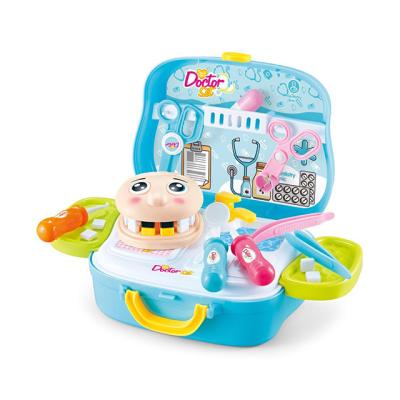 China Children Plastic Dentist Medical Tools Suitcase Kids Pretend Medical Tooth Extraction Toys Plastic Dental Doctor Tool Set Toys for sale