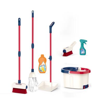 China Kids Family Learning Sanitary Room Cleaning Clean Tool Items Toys Baby To Pretend Play Clean Up Broom Mop Tools Toys 30.5*13*78.5cm for sale