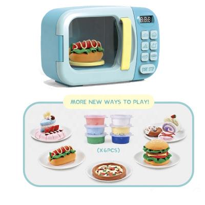 China Electronic Microwave Toy Kitchen Play Set Microwave Toys Pretend Oven Play Food With light&music for kids for sale