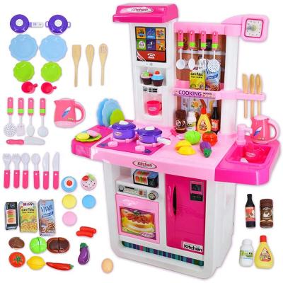 China Kitchen Toys Food Play Set Kitchen Play Toy Kitchen Play Set Toy Role Playing Game Pretend Food Cooking Pretend Kitchen Table Toy W/Sounds&Lights For Kids for sale