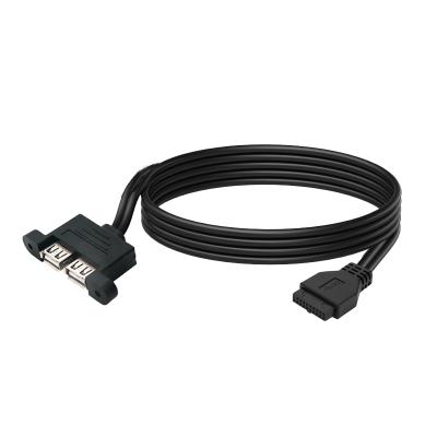 China Heating 20pin Male To Dual Female Usb 3.0 Front Panel Usb 3.0 Motherboard Cable for sale