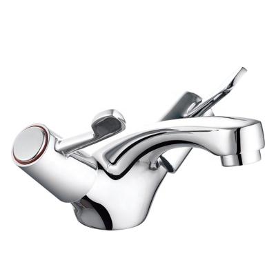 China Fashion Brass Hot Sale Round Double Handle Basin Wash Mixer Taps Faucet for sale