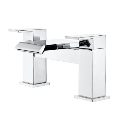 China Without Slide Bar Bathroom Faucet Square Two Handle Water Taps Mixer Taps Bathroom for sale