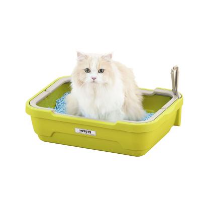 China Open Top Sandbox Stored Cat Toilet Box Cat Litter Box High Quality Clean Plastic Goods Large Space for sale