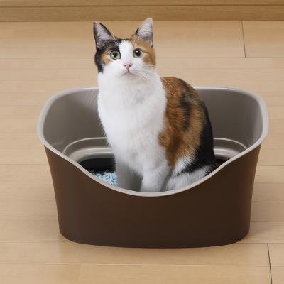 China High Wall Pad Plastic Stocked Cat Toilet Brown/Anti-splash Cat Kitties Green/Ivory White Trash Can for sale