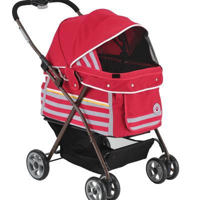 China Wholesale Luxury Portable Pet Strollers and Small Dog Cat Trolley Pet Trolley Nylon Trolley for sale