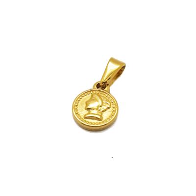 China Lead& Nickel Gold Chain Mary Necklace Small Coin Religious Madonna Pendant Stainless Steel Free Pendant Jewelry for sale