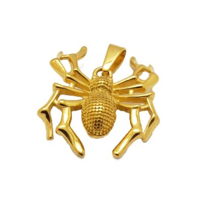 China Lead& Nickel Free Stainless Steel Gold Filled Engraved Animal Pendant Necklace Spider Shaped Pendant For Men for sale