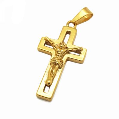 China Factory Sale Stainless Steel Religious Cross Jesus Christ Crucifix Glamor Hollow Ankh Religious Pendant for sale