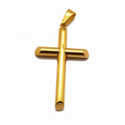 China Lead& Olivia Wholesale Bulk Simple Design Dubai Stainless Steel Gold Religious Inverted Cross Pendant Nickel Free for sale