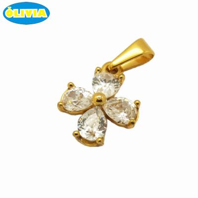 China Lead& Nickel Free Factory Wholesale Crystal Rhinestone Four Leaf Clover Flower Pendant for sale