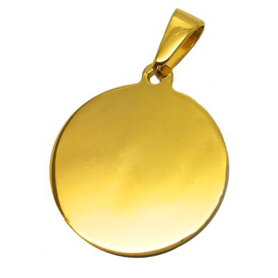 China Lead& Nickel Free Olivia 18k Gold Real Custom Engraved Blank Disc Pendant for sale