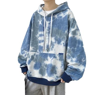 China 2022 Autumn Hip-Hop Style Men Hoodies Tie Dye Thick Heavy Loose Fit Anti-Wrinkle Hoodie for sale