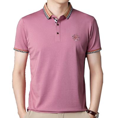 China Wholesale Men's Polo Shirt Wholesale Men's Silk Blend Anti-wrinkle Cotton Mulberry Solid Color Men's Plain Silk Shirt for sale