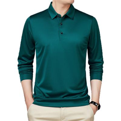 China Anti-Wrinkle Anti-Wrinkle Men's Plain White Polo Shirts Comfortable Business Casual Men's Long Sleeve Shirts for sale