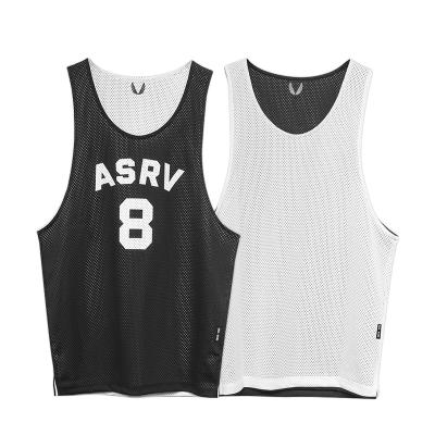 China Quick-Dry Sports Anti-Wrinkle Mesh Sleeveless T-shirts Double Side T-shirt Mens Basketball Sleeveless T-shirts for sale