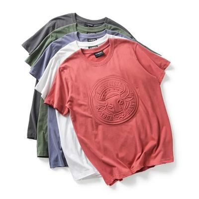 China custom Anti-wrinkle 3d embossed t-shirt compression shirts for sale