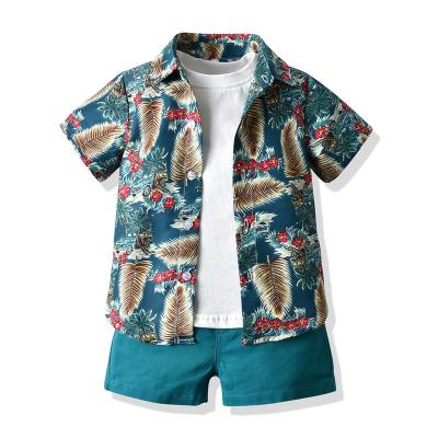 China 2022 Summer Children's Casual Clothing Set Printed 3 Piece T-shirt and Shorts Boy's Kids Cloth Sets for sale