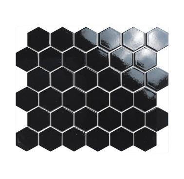 China Small Hexagonal Parquet Mosaic Slab Contracted Non-slip Gray Black And White Hexagonal Bathroom Floor Parquet Tile for sale