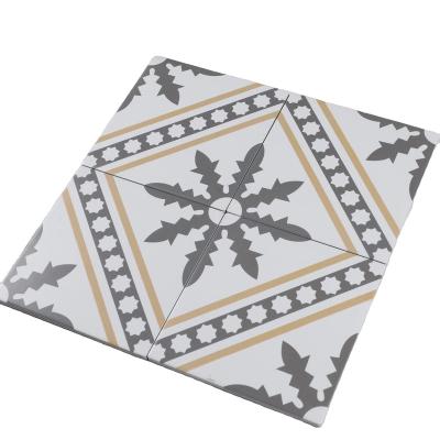 China Vintage Decorating Ceramic Bathroom Walls All Porcelain 200*200mm Retro Flower Gray Slab Art Parquet Slab for sale