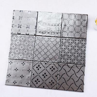 China Square Wall Tile Rustic Metal Glazed Sun Series Brown Tile Bathroom Kitchen Wall Tile for sale