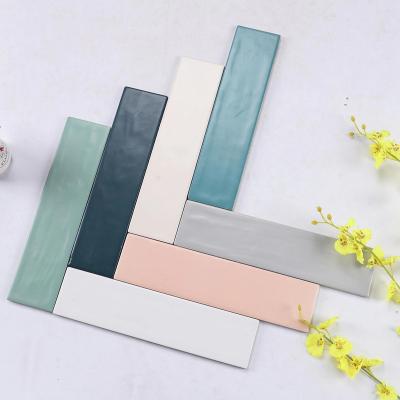 China MEDITERRANEAN SEA kitchen bathroom decking wall tiles matte sun series porcelain tiles strip design 75*308 for sale