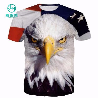 China Jhm New Fashion Casual T-shirt 100% Polyester Anti-shrink Custom Pattern Sublimation Printing for sale