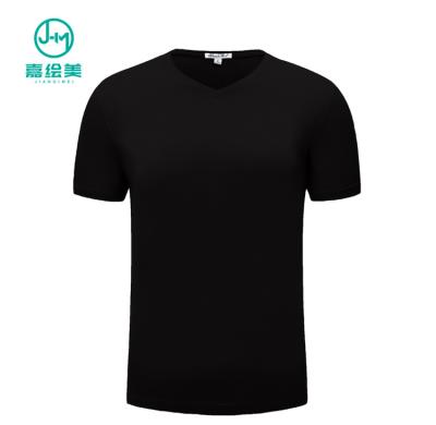 China JHM J6070# New OEM Design Anti-Shrink Black T-Shirt, White Custom Men's T-Shirt With Logo for sale