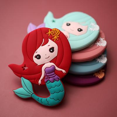 China Eco-friendly Baby Silicone Teether Mermaid Rattle Baby Teether Chew Toys Wholesale for sale